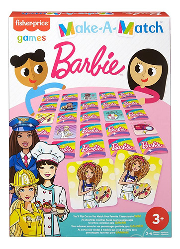 Fisher-price Make-a-match Juego De Cartas Con Barbie Doll T