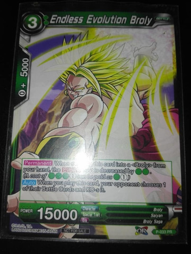 Endless Evolution Broly - Promotion   -carta Dragon Ball Tcg