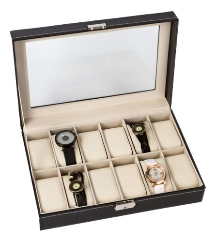 10 Ebony Jewelry Storage Caja De Reloj De Madera Caja Crista
