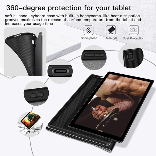 Funda Con Teclado Retroiluminado Para Samsung Galaxy Tab A7