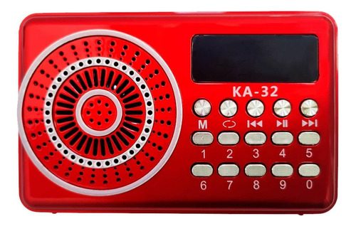 Rádio Pequeno E Portátil Fm/usb/sd/bt Kapbom Ka-32 Vermelho