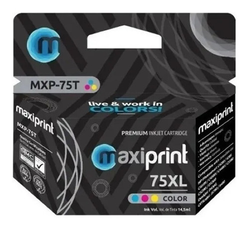 Cartucho De Tinta Maxiprint Hp 75 Xl Tricolor Cb338wn