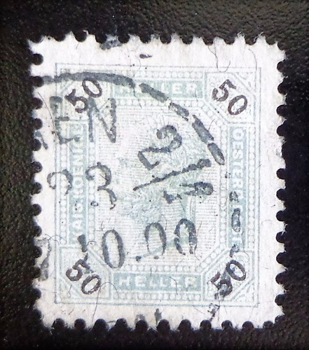 Austria, Sello Yv. 75a 50 H Dent 10 1-2 1899 Usado L10399