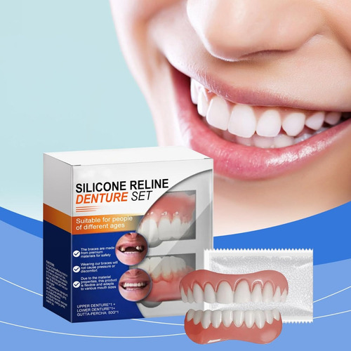 Gujuego De Dentaduras De Silicona Reline, Kit De Dentadura