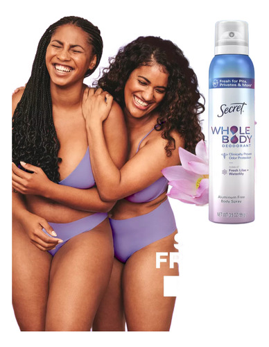 Secret Whole Body Desodorante De Cuerpo Entero Mujeres, 99g Fragancia Lilac Waterlily