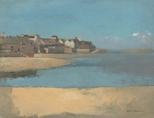 Lienzo Tela Odilon Redon Pueblo Y El Mar De Bretaña 70x91cm