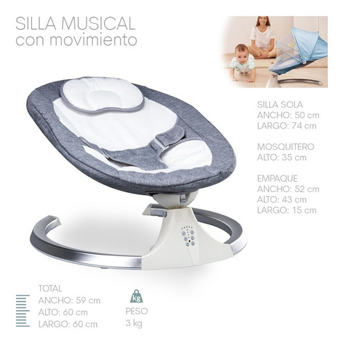 Mecedora Eléctrica Para Bebé, Columpio Para Bebe, Mecedora