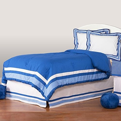 Juego De Cama Completo En Azul Simplista, 8 Piezas.