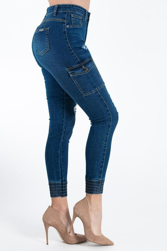 Imagen 1 de 4 de Jeans Cargo Elasticado Mujer