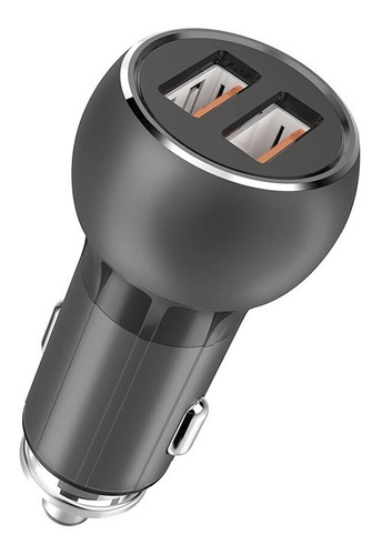 Cargador De Auto 36w Quick Charge Doble Usb Metálico Ldnio