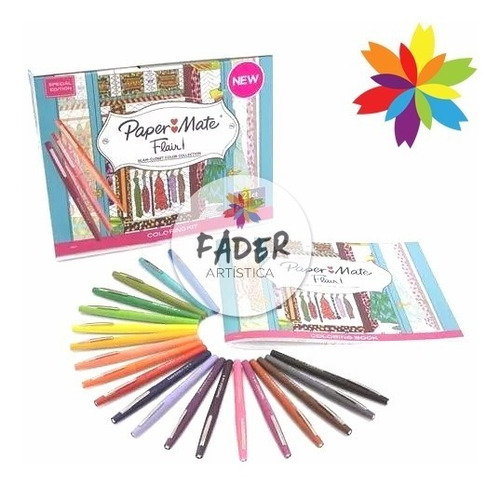 Marcadores Paper Mate Flair Glam Closet Coloring Kit X20 Uni