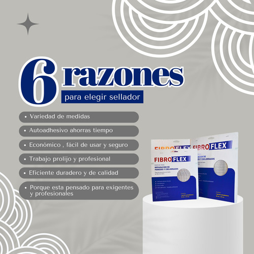 Malla Adhesiva Reparacion Techo Pared Yeso Durlock 5x5 Cm