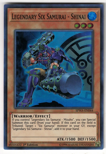 Yugioh Legendary Six Samurai Shinai Super 1st Spwa-en044