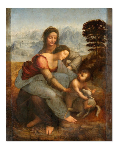 Cuadro Da Vinci La Virgen, El Niño Jesús Y Santa Ana Arte