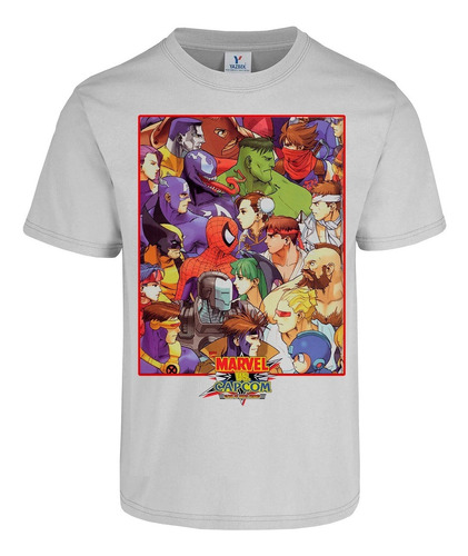 Playera Marvel Vs Capcom Arcade Poster Clash Of Titans Gris