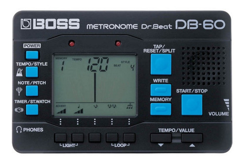 Metrónomo Dr. Beat Con 8 Patrones Y Afinador Boss® Db-60