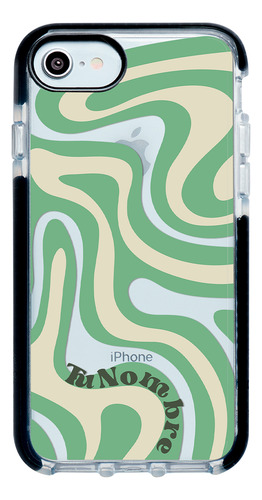 Funda Para iPhone Con Tu Nombre Para Mujer Curvas Verde