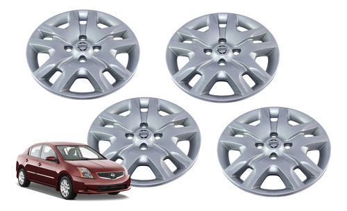 4 Tapones Rin Llantas Ruedas Sentra 2010 Original