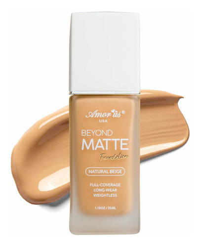 Base de maquillaje líquida Amor Us tono natural beige - 35mL