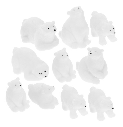 Figuras De Animales Polares En Miniatura Con Forma De Oso, 1