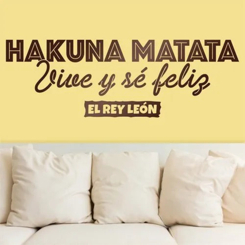 Vinilo Decorativo Frase Hakuna Matata El Rey León 80x25cm