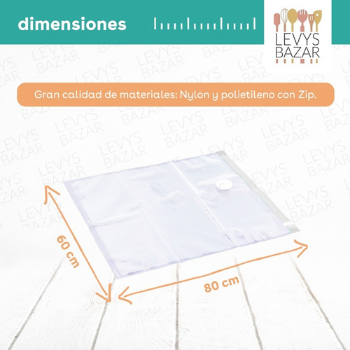 Imagen 4 de 10 de Pack X4 Bolsas Guardar Ropa Al Vacio Ahorra Espacio 80x60cm