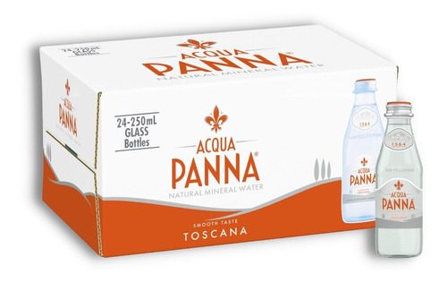 Acqua Panna Agua Mineral Sin Gas Vidrio Caja X24u 250ml