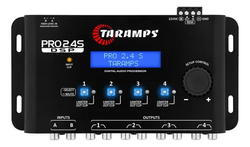 Processador De Audio Taramps Pro 24s Digital Para Som Automotivo Com Crossover E Equalizador De 15 Bandas