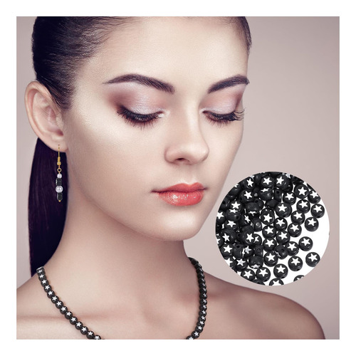 Oiiki 250pcs Beads De Patrón De Estrella Redonda Para Joyas,