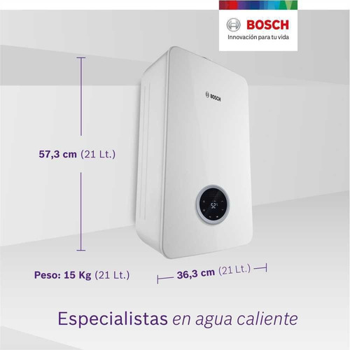Imagen 3 de 8 de Calentador Bosch 21 Litros Tiro Forzado Para Gas Natural