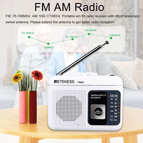 Rádio De Reprodução De Cassetes Retekess Tr606 Gravador De V