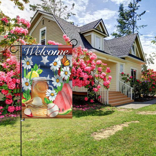Bandera De Jardín Anley American Summer Welcome, 45 X 32 Cm,