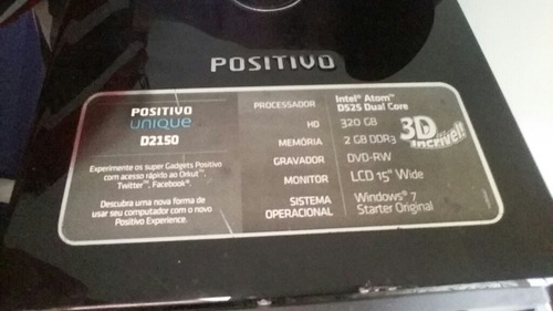 Computador Positivo Funcionando Para Desmontagem De Peças