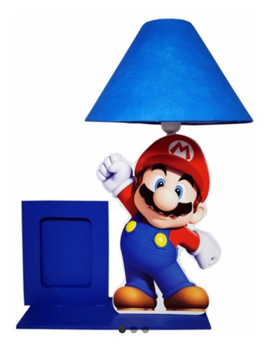 Lámpara Infantil Y Portarretrato Mario Bros 4 Pieza