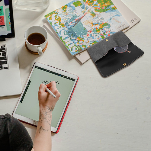 Funda De Piel Con Estampado Para Gafas Creative Fashion Wall