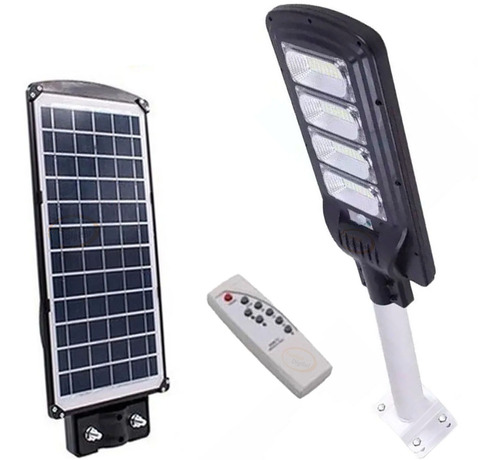 Foco Solar Led 120w Exterior C/ Sensor, Control+ Brazo Metal