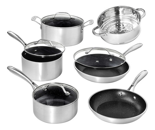 Juego Utensilio Cocina Piedra Granito Antiadherente Olla