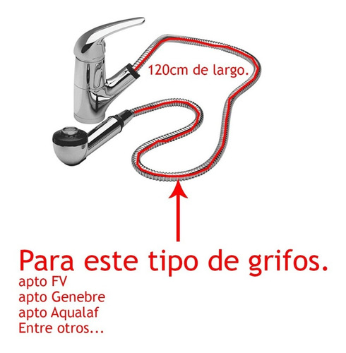 Repuesto Flexible Extraíble Para Monocomando De Cocina