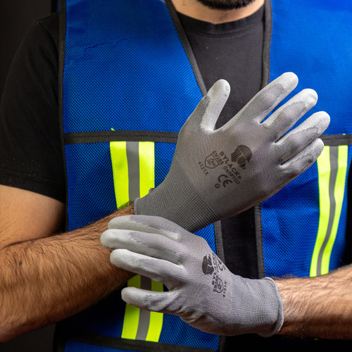 6 Pares | Guante De Poliéster Recubierto Poliuretano Bylack
