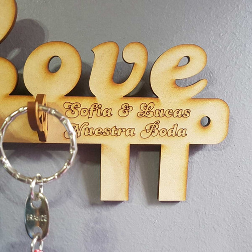 Imagen 2 de 4 de 60 Porta Llaves Personalizado Casamiento Souvenir Fibrofacil