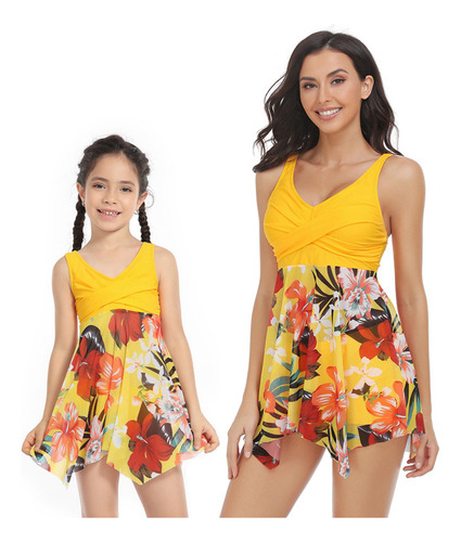 Conjunto De Dos Piezas Con Falda De Malla Para Traje De Bañ