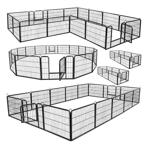 Corral Cerca De 16 Paneles Desmontables De 24'', Forma