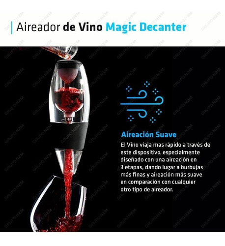 Imagen 4 de 10 de Decantador De Vino Decanter Aireador Oxigenador Con Base