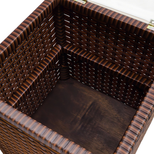 Cesta de hojaldre de fibra sintética de 35 x 35 x 48 cm, color arcilla