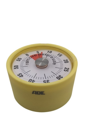 Imagen 3 de 3 de Timer De Cocina Analogo Ade Amarillo Suave