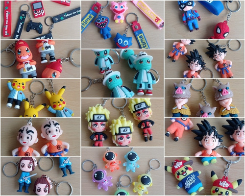 Llaveros Para Niños Pokémon Dbz Demon Slayer Avengers Naruto