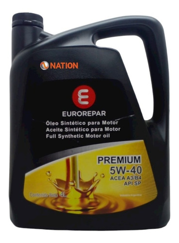Aceite De Motor Eurorepar 4 Litros 5w40 Sintetico Premium 