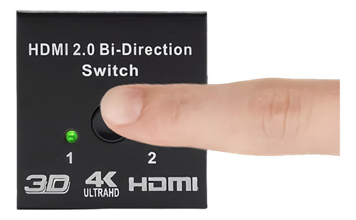 Adaptador Hdmi 1x2 Full Uhd 4k Negro Activo Con 2 Salidas Tv