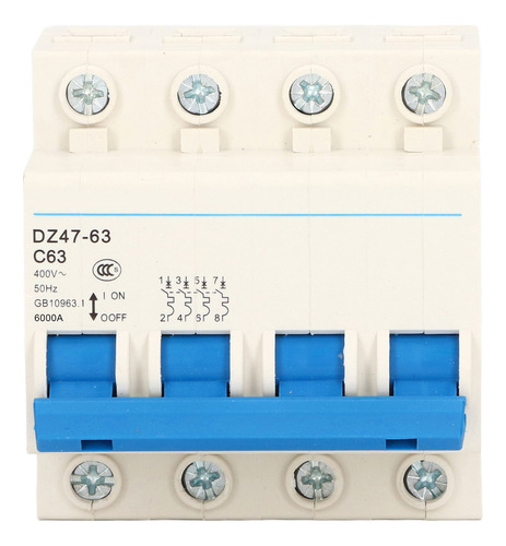 Disyuntor De Montaje En Riel Din Mini Circuito De 4 Polos 63