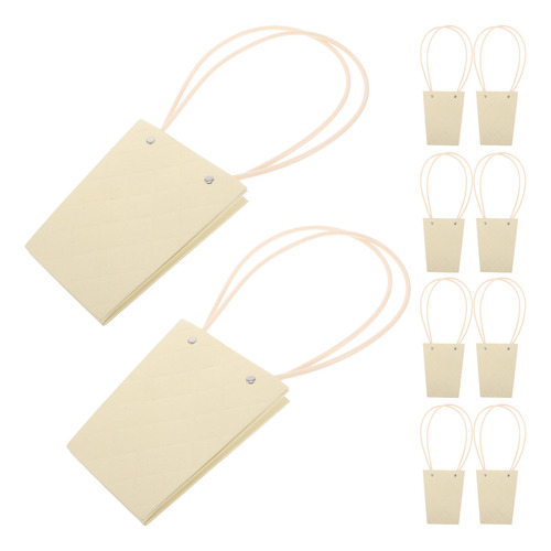 10 Bolsas De Ramo De Flores Con Asa Para Arreglos Florales